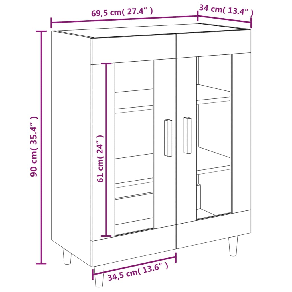 Sideboard 69.5X34X90 Cm Engineered Wood