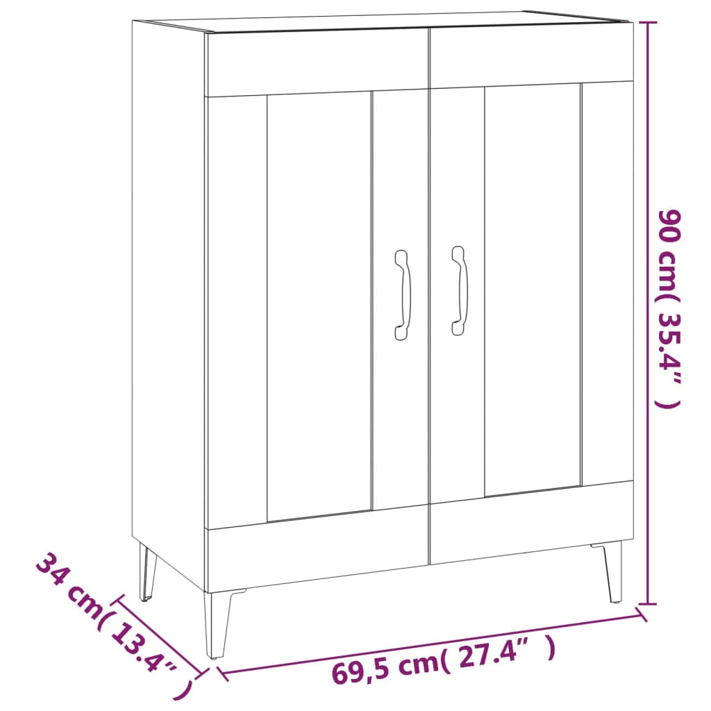 Sideboard 69.5X34X90 Cm Engineered Wood