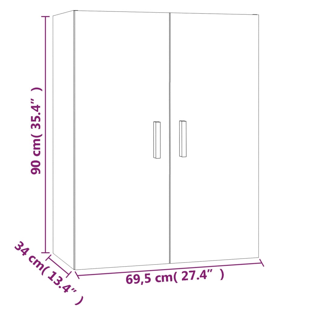 Hanging Wall Cabinet 69.5X34X90 Cm