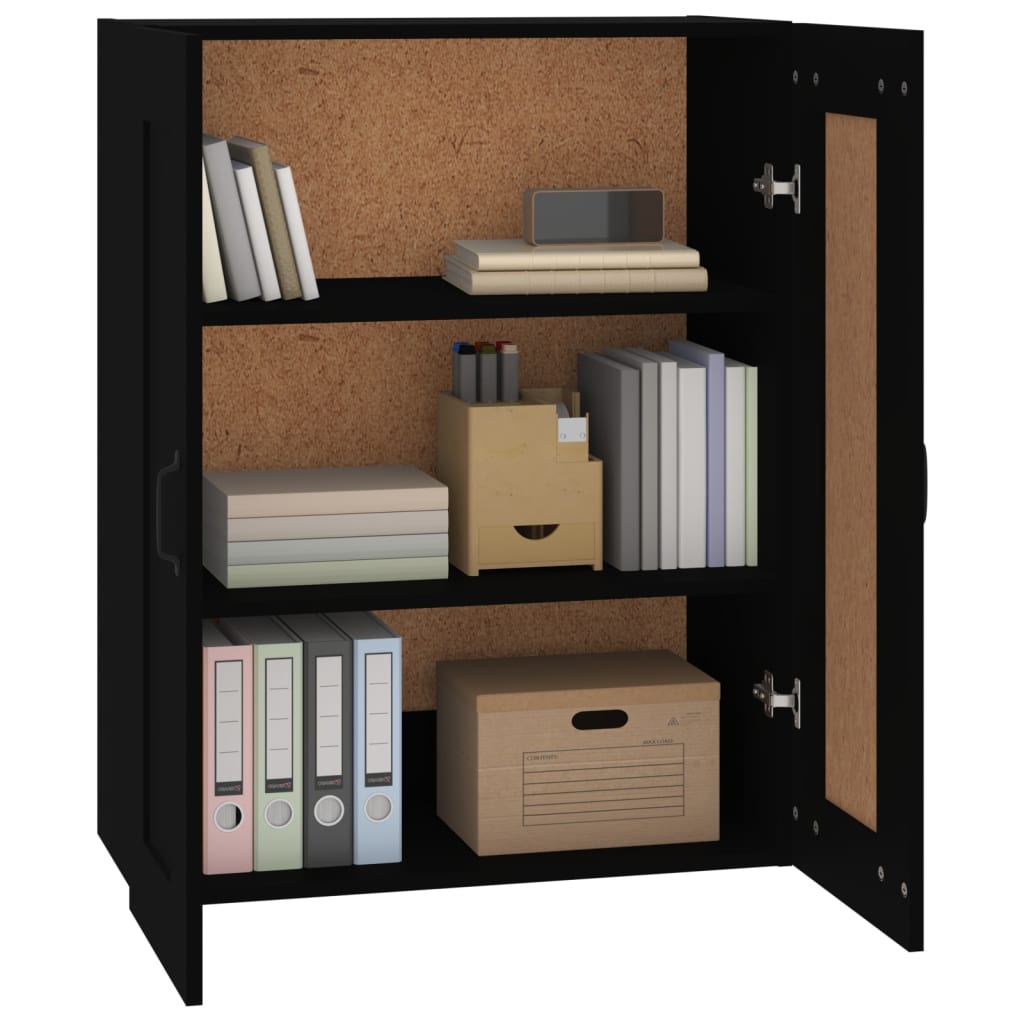 Hanging Wall Cabinet Black 69.5X32.5X90 Cm