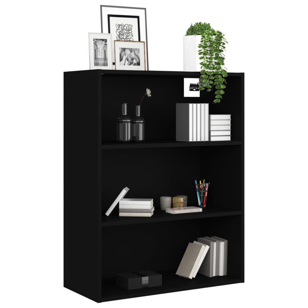 Hanging Wall Cabinet Black 69.5X32.5X90 Cm