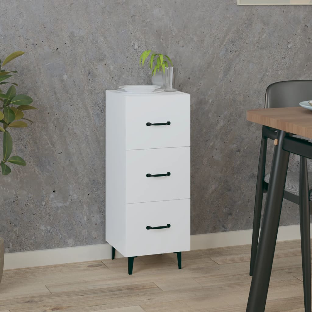 Sideboard White 34.5x34x90 cm Engineered Wood