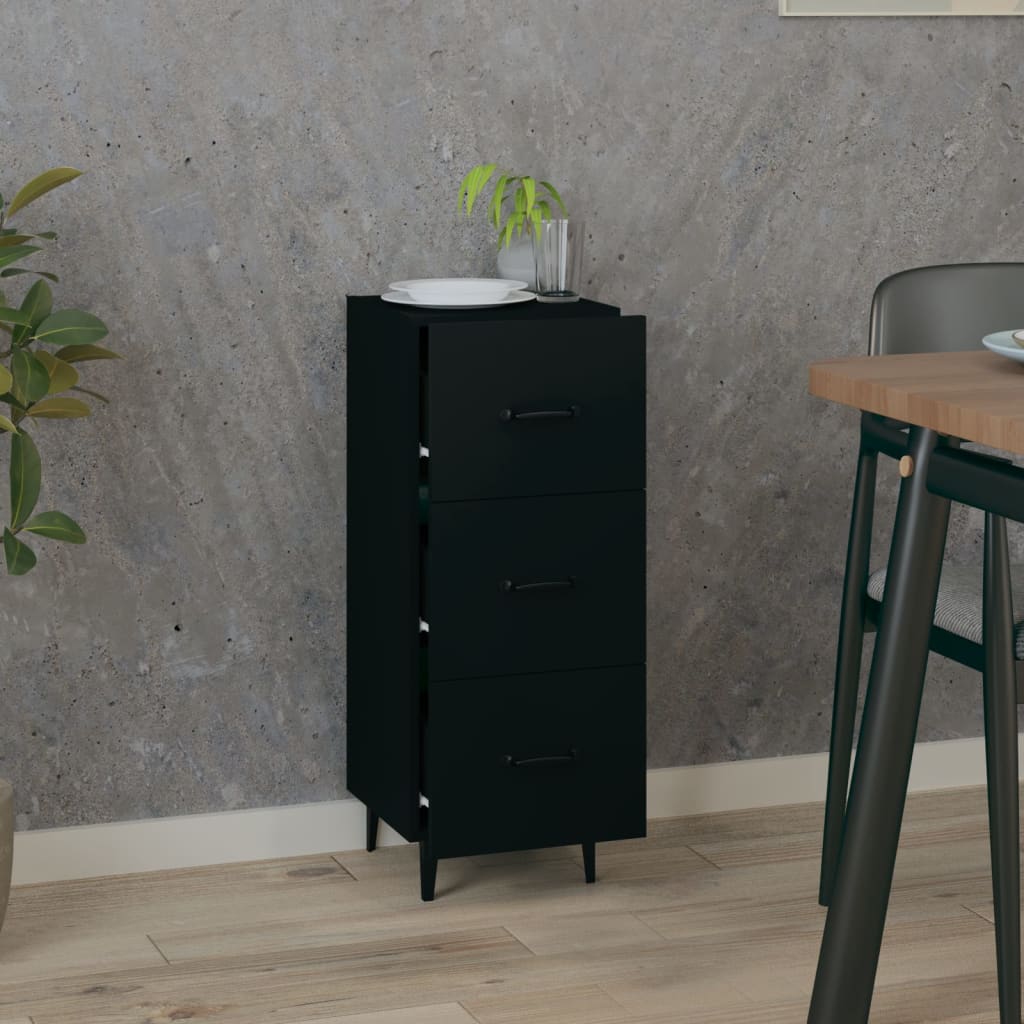 Sideboard Black 34.5X34X90 Cm Engineered Wood