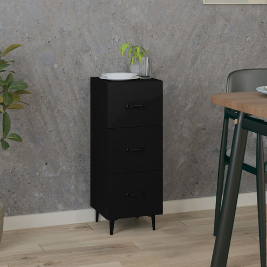 Sideboard Black 34.5X34X90 Cm Engineered Wood