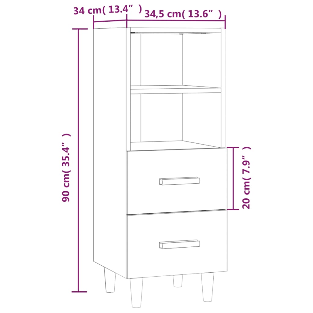 Sideboard 34.5X34X90 Cm Engineered Wood