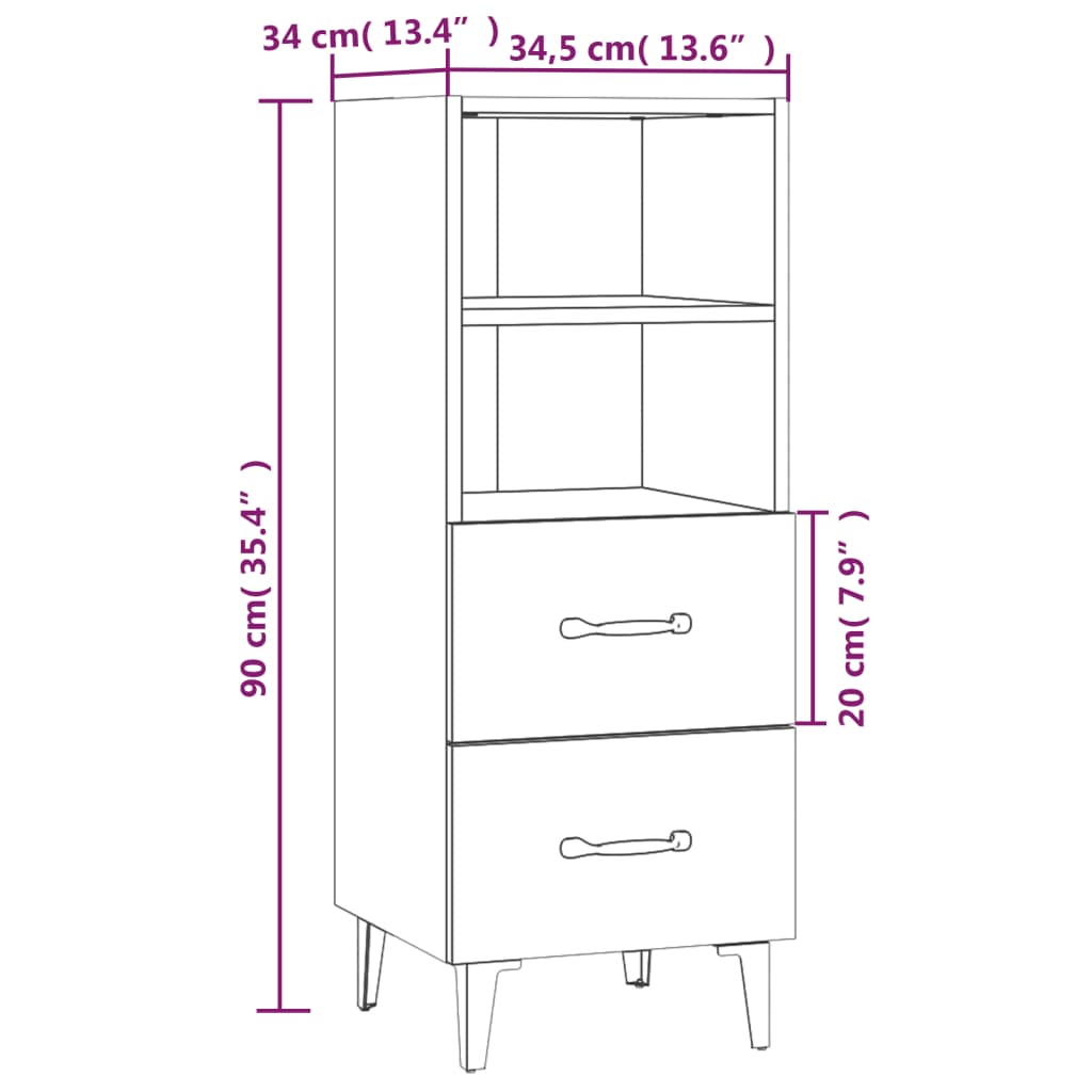 Sideboard 34.5X34X90 Cm Engineered Wood