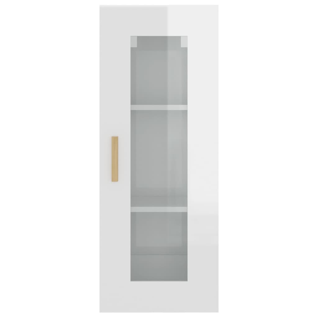 Hanging Wall Cabinet High Gloss White 34.5x34x90 cm