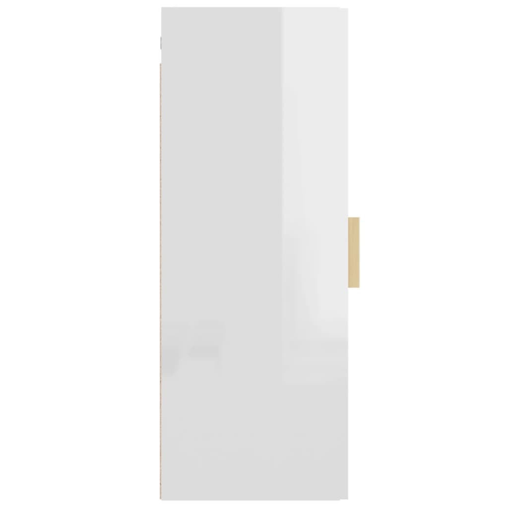 Hanging Wall Cabinet High Gloss White 34.5x34x90 cm