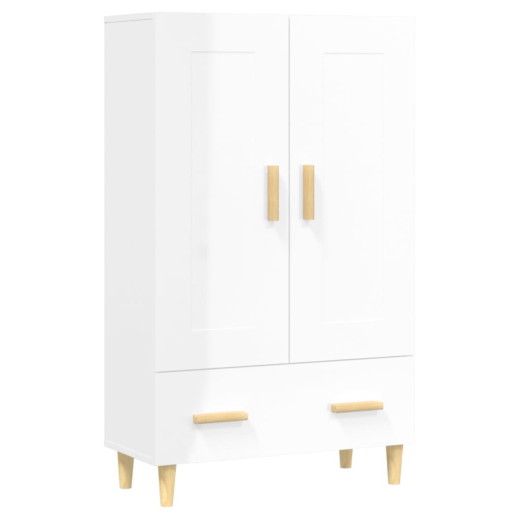 Highboard High Gloss White 70x31x115 cm Engineered Wood