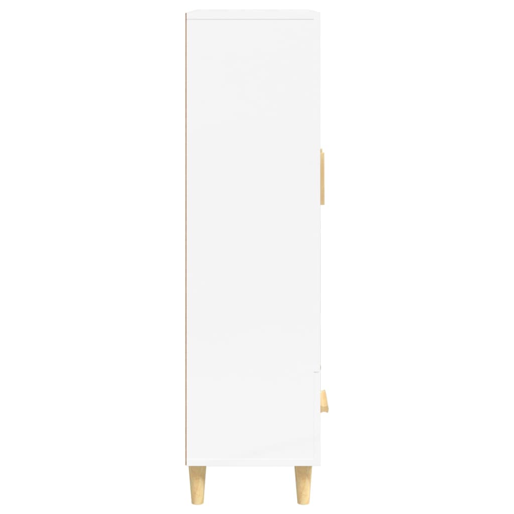 Highboard High Gloss White 70x31x115 cm Engineered Wood