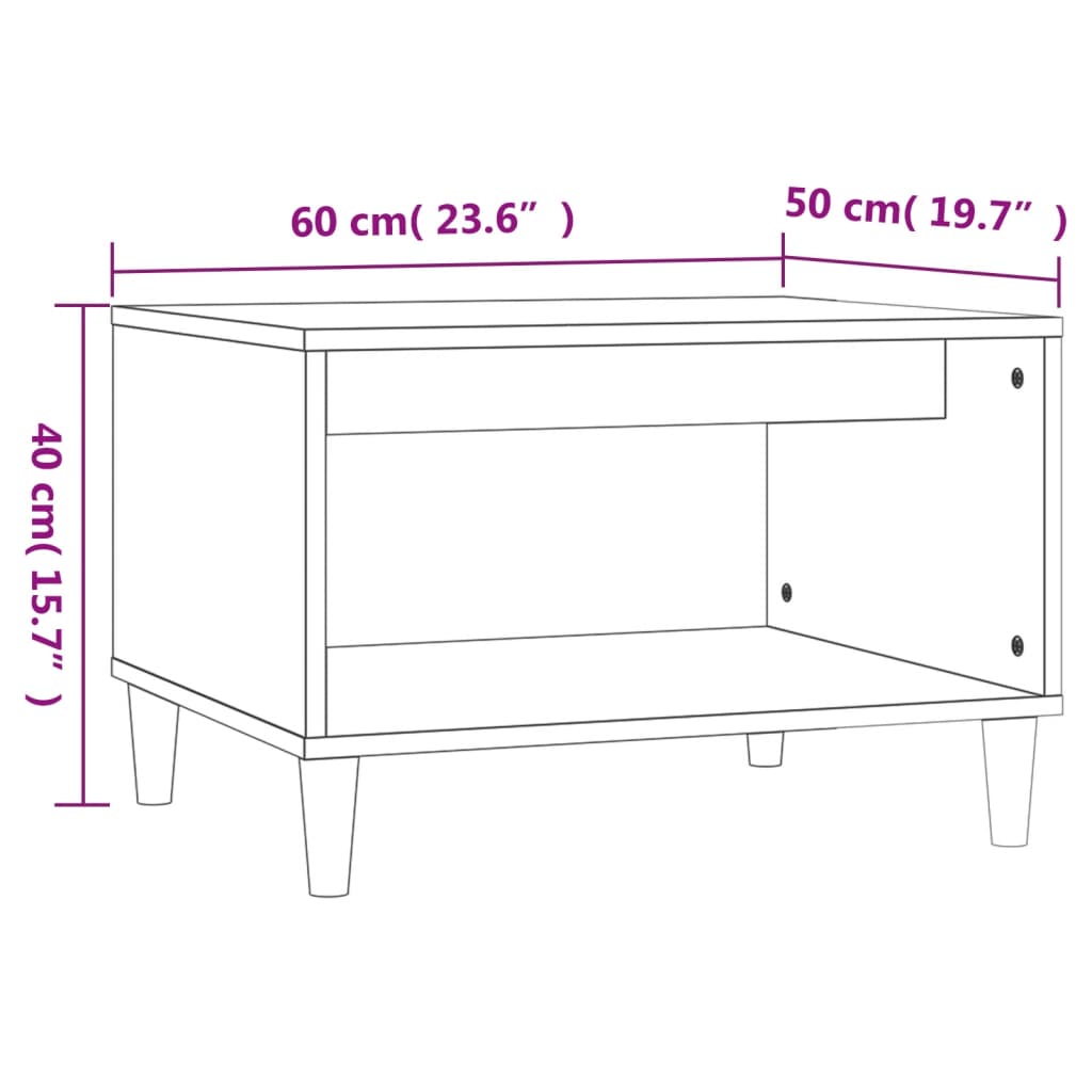 Coffee Table  White 60x50x40 cm Engineered Wood