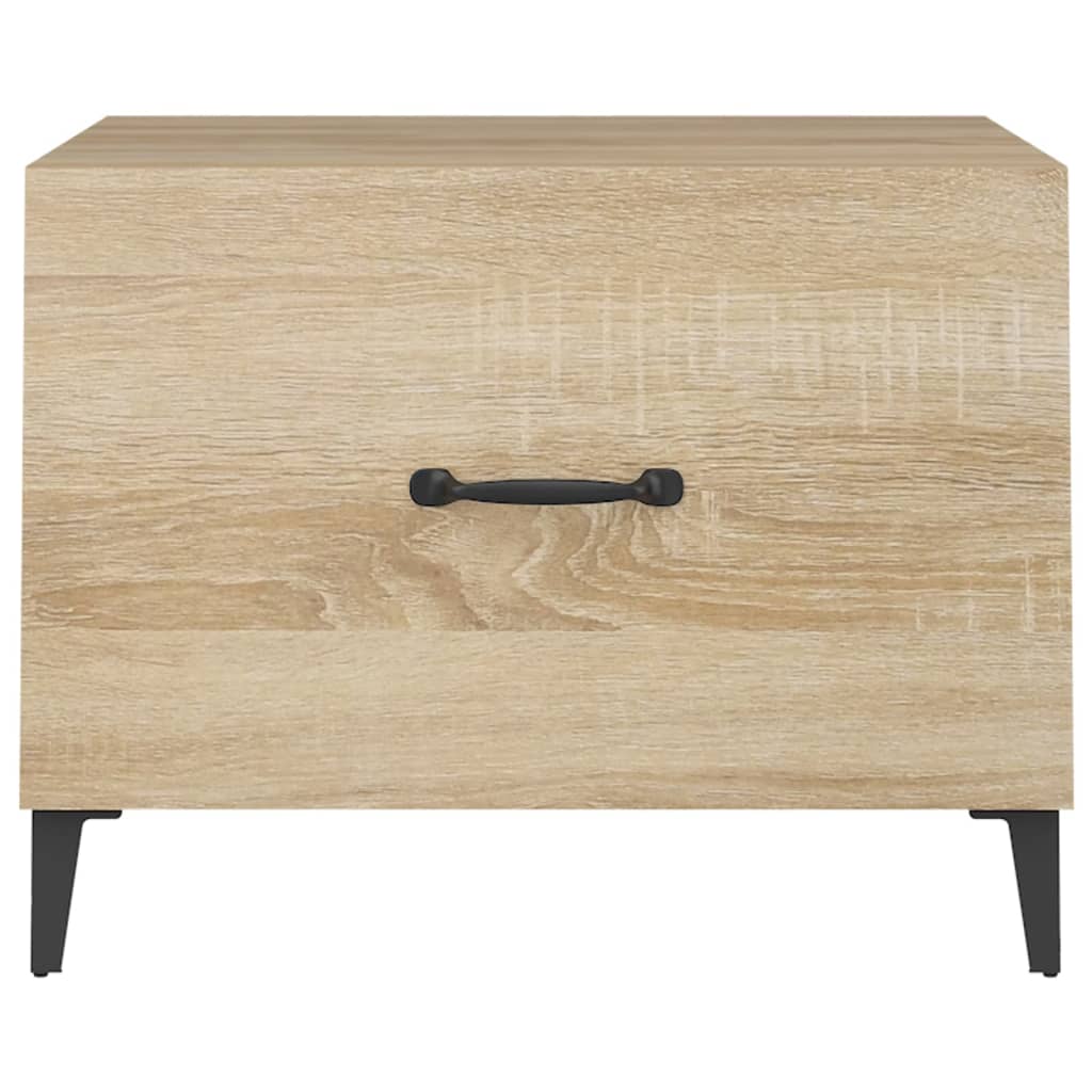 Coffee Table with Metal Legs 2 pcs Sonoma Oak 50x50x40 cm