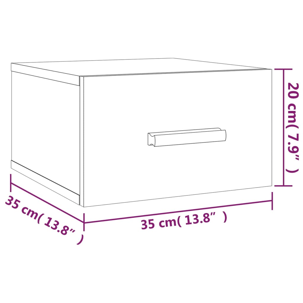 Wall-mounted Bedside Cabinets 2 pcs High Gloss White 35x35x20 cm