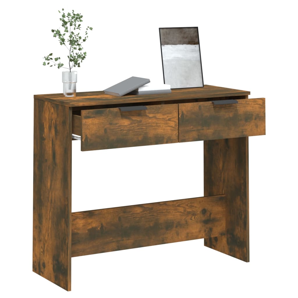 Console Table Smoked Oak 90x36x75 cm Engineered Wood