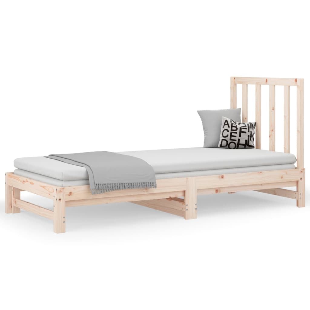 Pull-Out Day Bed 2X(92X187) Cm Single Size Solid Wood Pine