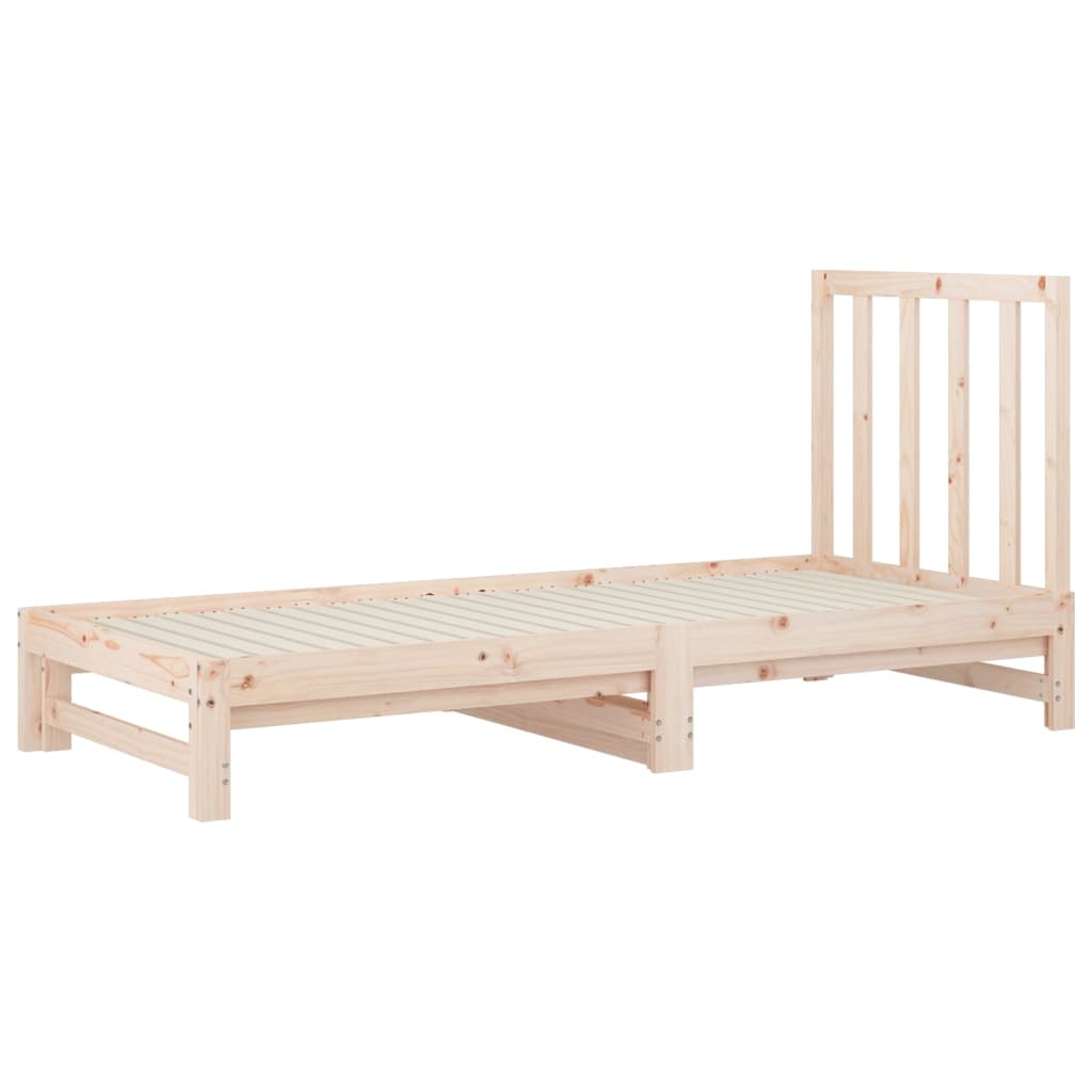 Pull-Out Day Bed 2X(92X187) Cm Single Size Solid Wood Pine