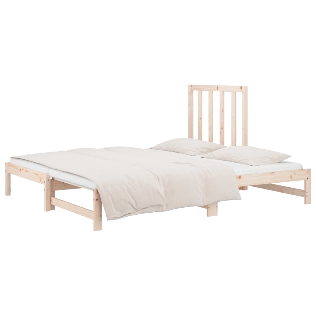 Pull-Out Day Bed 2X(92X187) Cm Single Size Solid Wood Pine