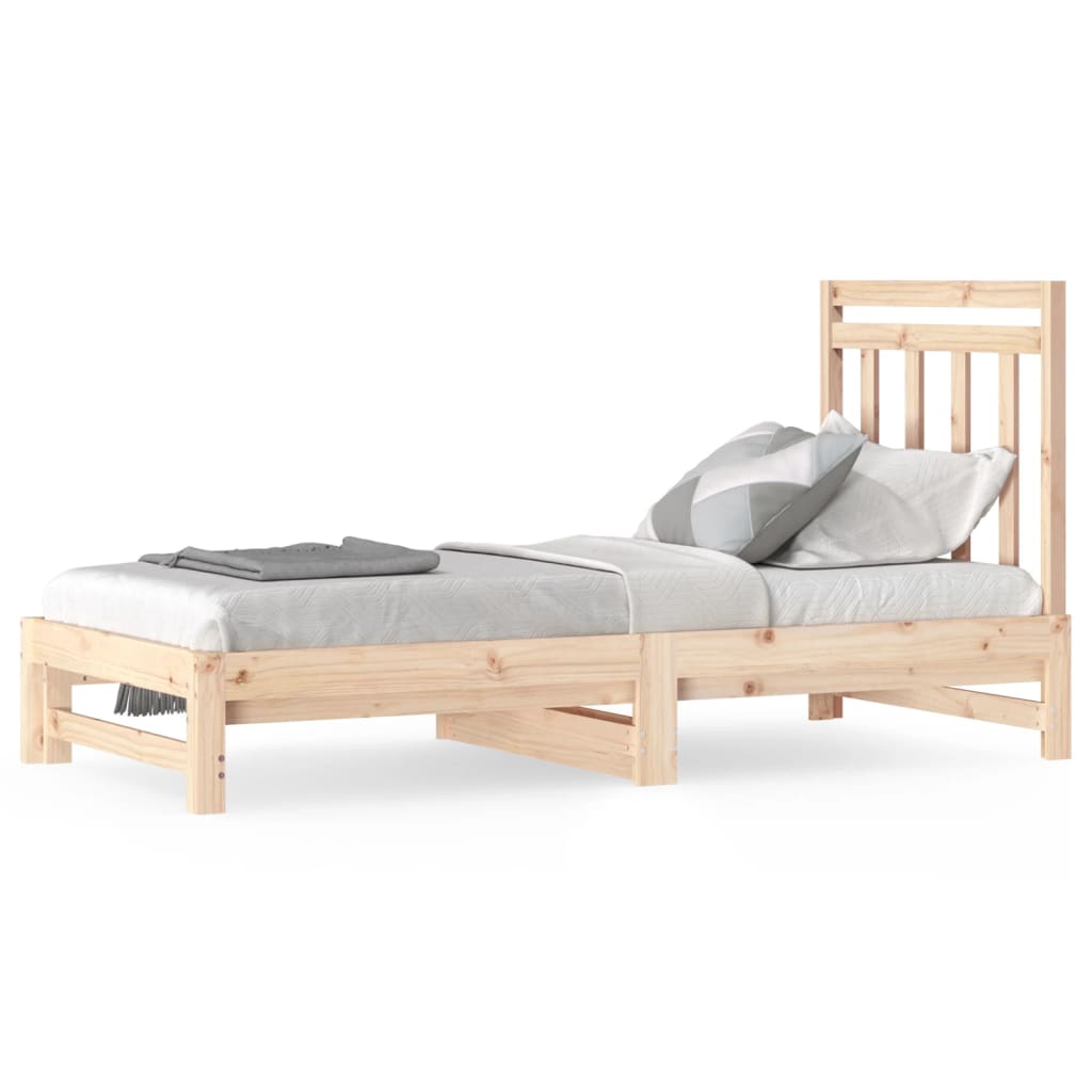 Pull-Out Day Bed 2X(92X187) Cm Single Size Solid Wood Pine