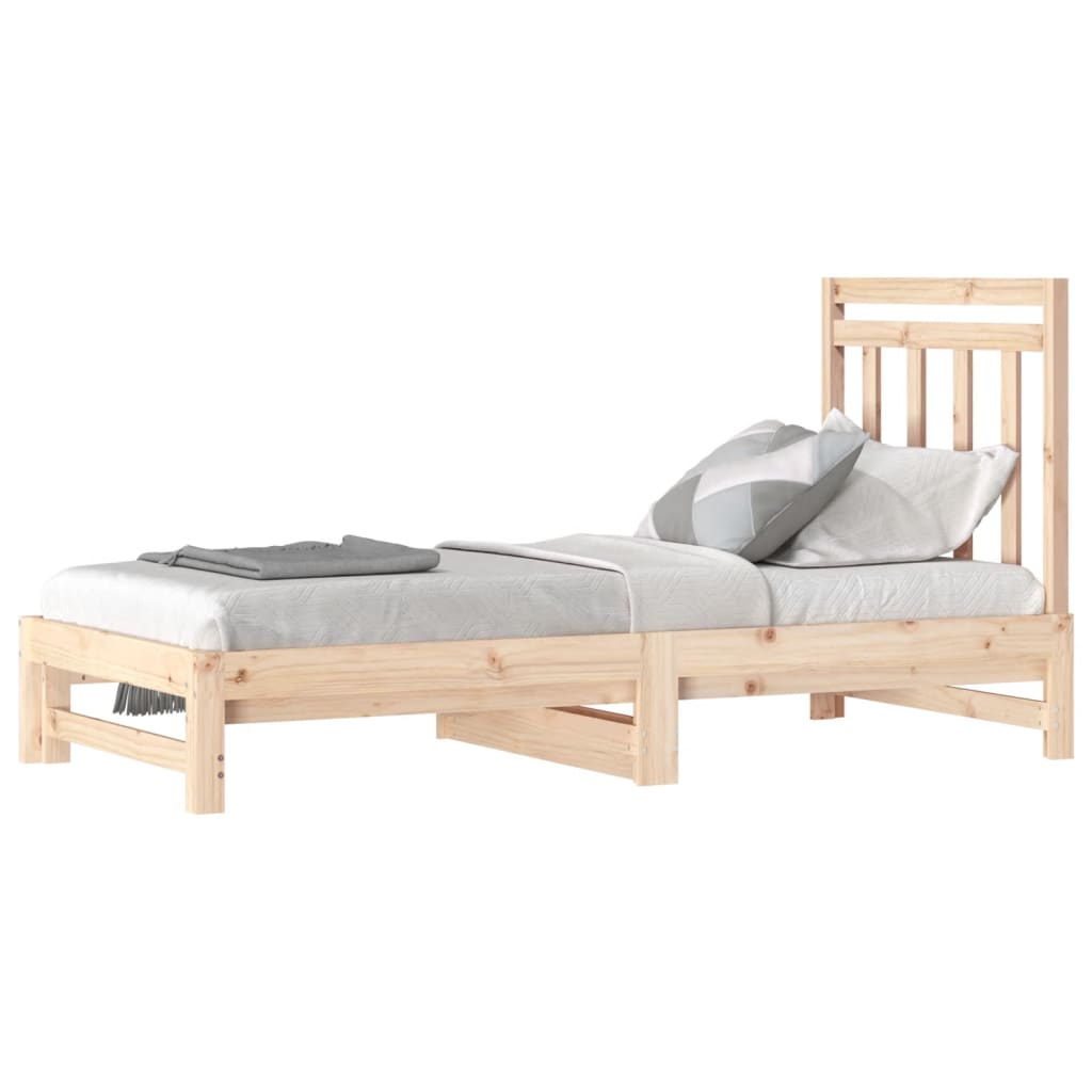 Pull-Out Day Bed 2X(92X187) Cm Single Size Solid Wood Pine