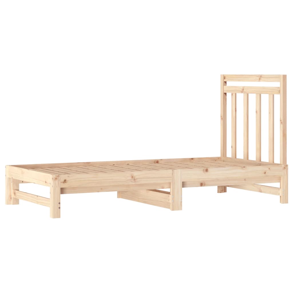 Pull-Out Day Bed 2X(92X187) Cm Single Size Solid Wood Pine