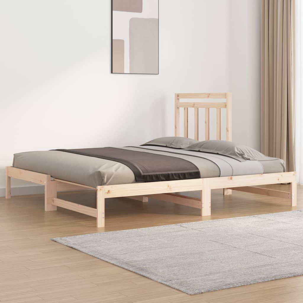 Pull-Out Day Bed 2X(92X187) Cm Single Size Solid Wood Pine