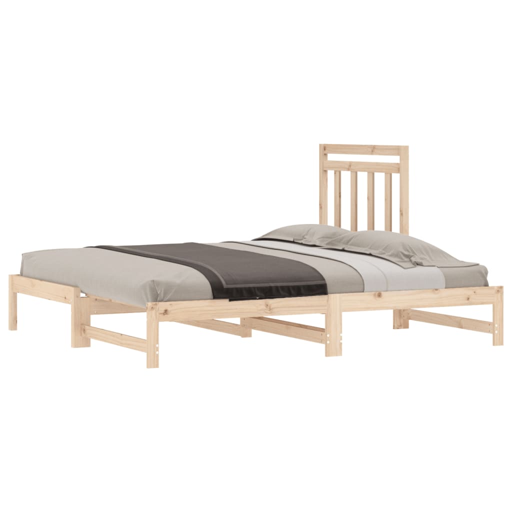 Pull-Out Day Bed 2X(92X187) Cm Single Size Solid Wood Pine