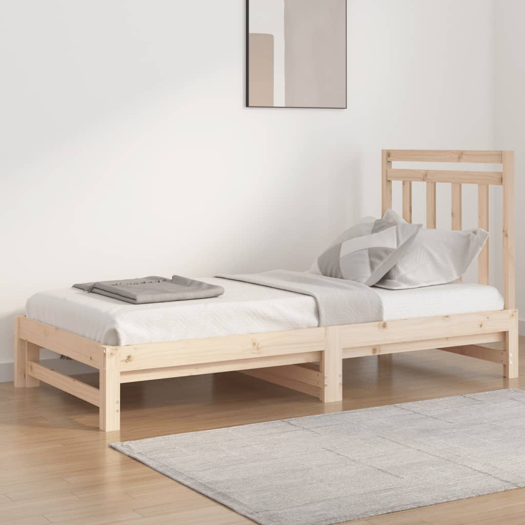 Pull-Out Day Bed 2X(92X187) Cm Single Size Solid Wood Pine