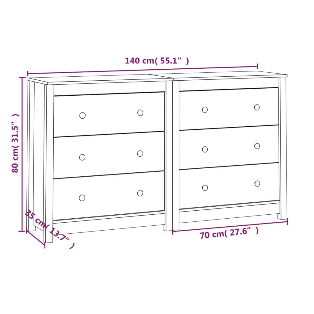 Sideboard 40X35X80 Cm Solid Wood Pine