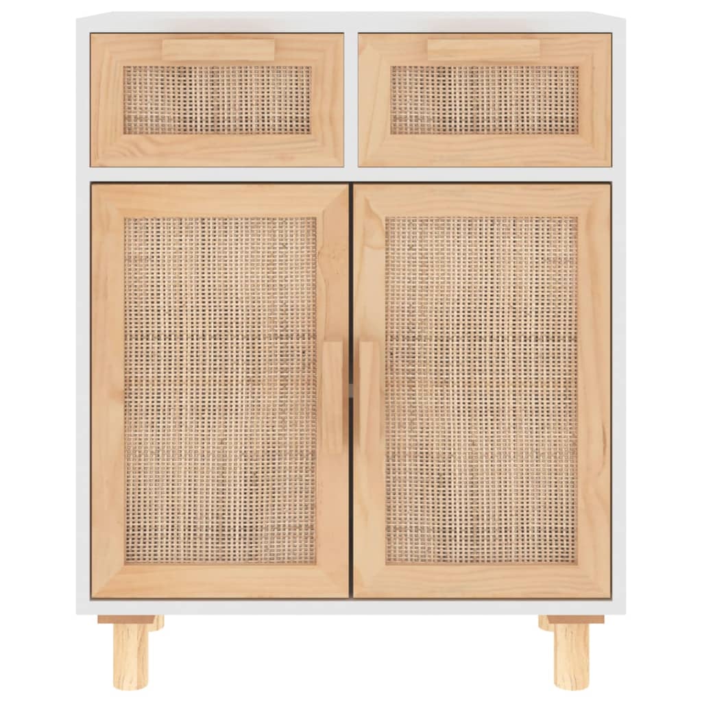 Sideboard 60X30X75 Cm Solid Wood Pine And Natural Rattan