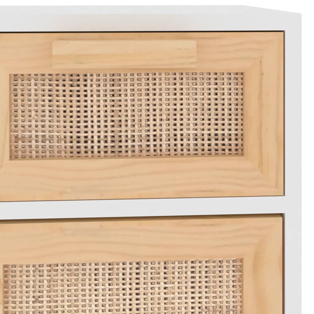 Sideboard 60X30X75 Cm Solid Wood Pine And Natural Rattan