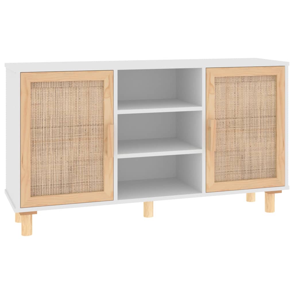 Sideboard 05X30X60 Cm Solid Wood Pine And Natural Rattan