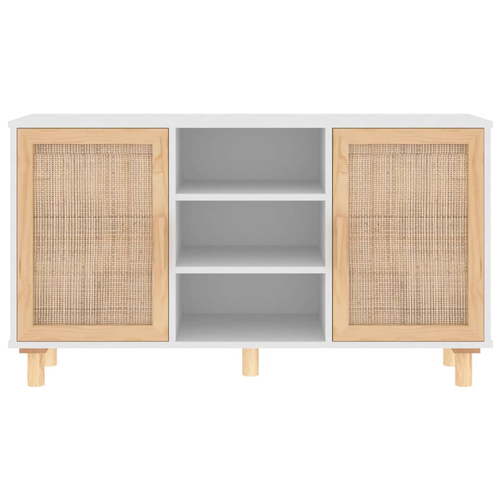 Sideboard 05X30X60 Cm Solid Wood Pine And Natural Rattan