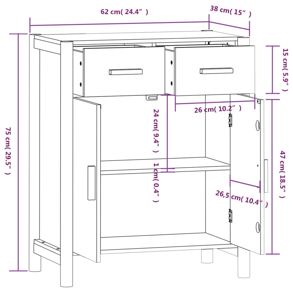 Sideboard 62X38X75 Cm Engineered Wood