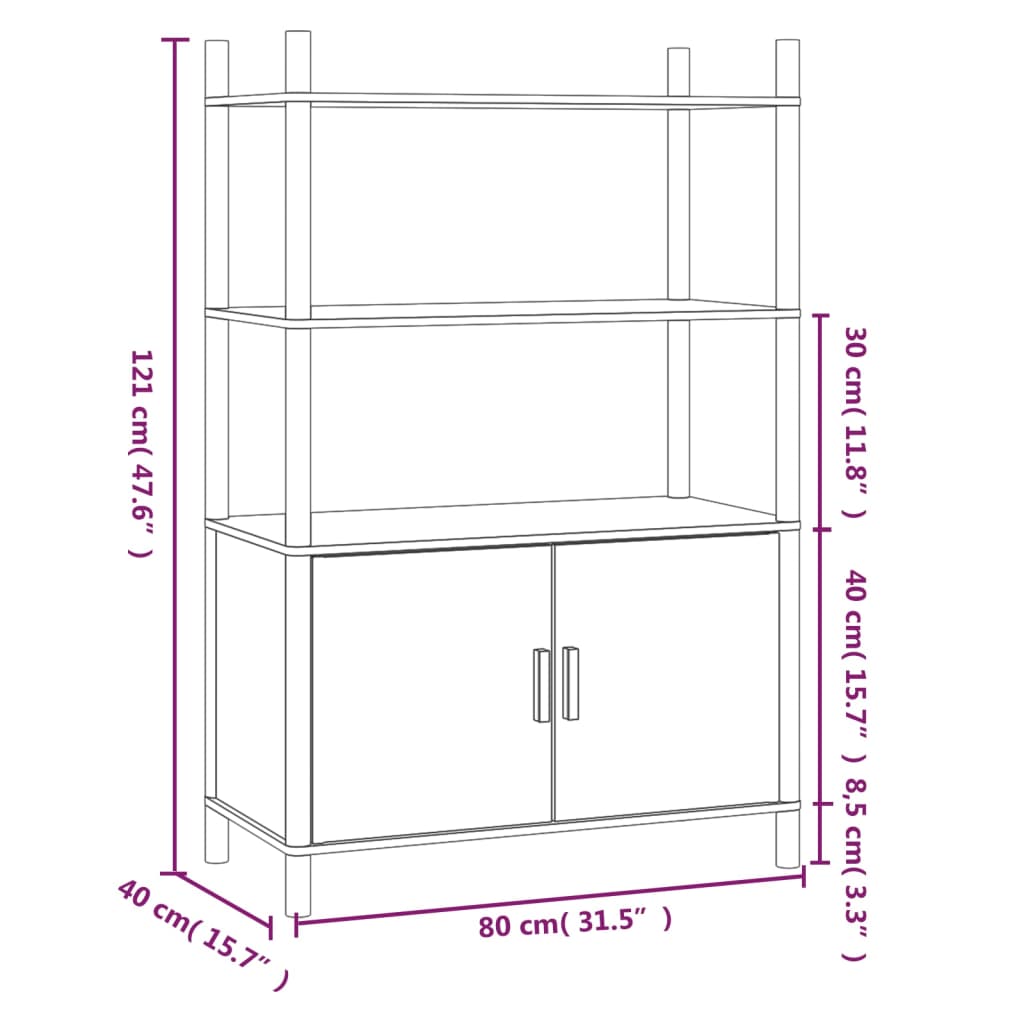 Highboard 80X40X2 Cm Engineered Wood