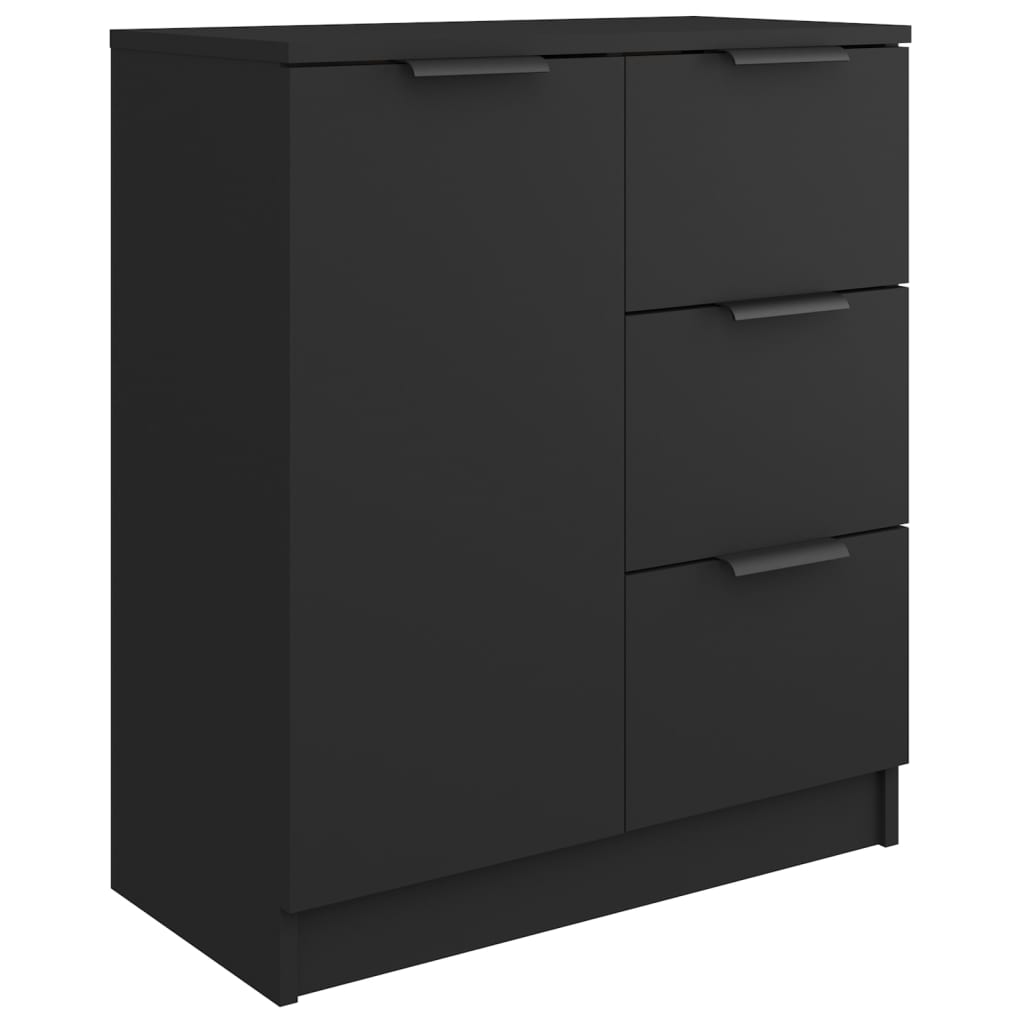 Sideboards 2 pcs Black 60x30x70 cm Engineered Wood