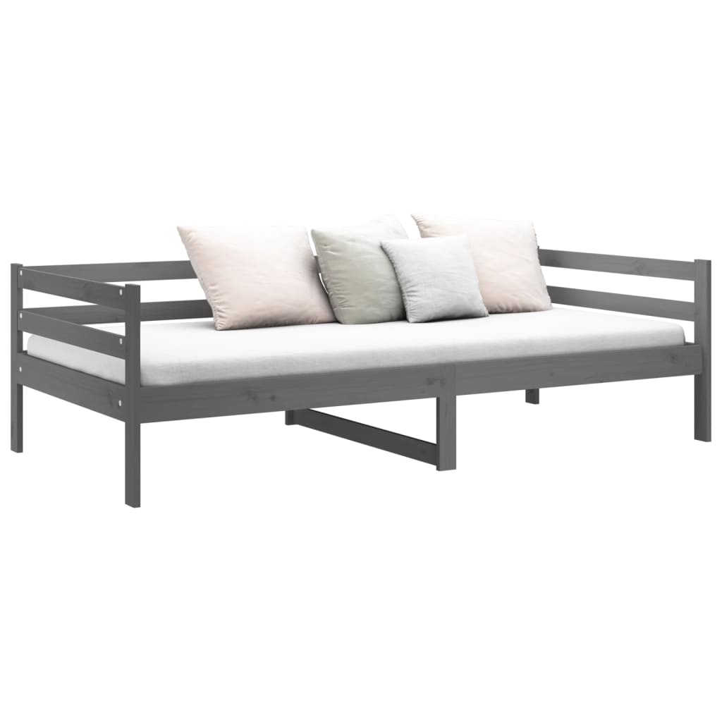 Day Bed Grey 92x187 cm Single Size Solid Wood Pine