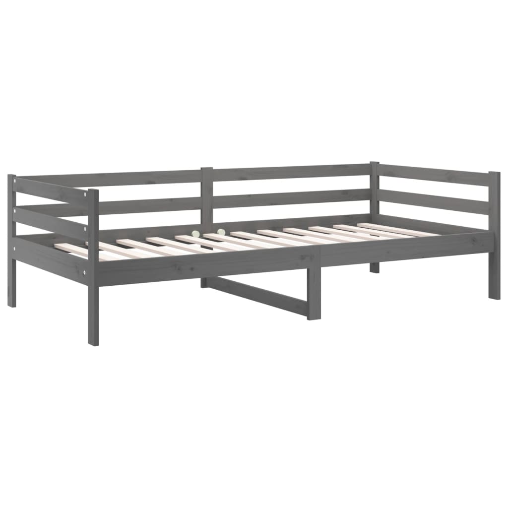 Day Bed Grey 92x187 cm Single Size Solid Wood Pine