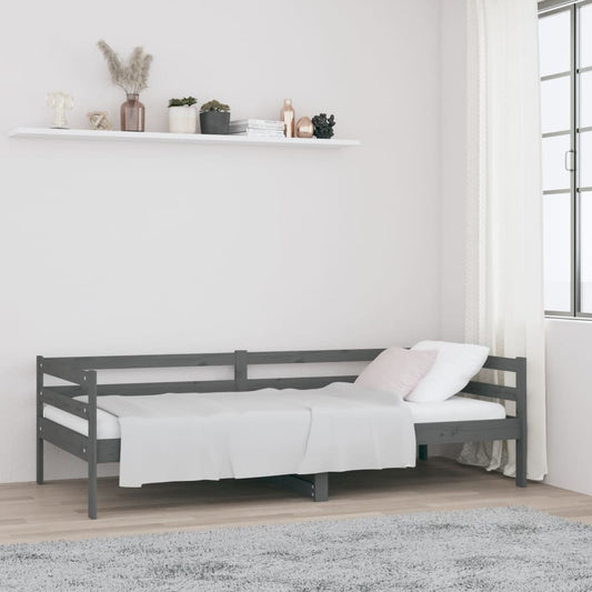 Day Bed Grey 92x187 cm Single Size Solid Wood Pine