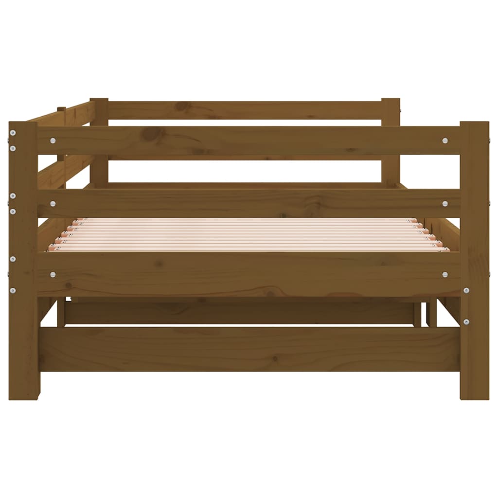 Pull-out Day Bed without Mattress Honey Brown 2x(90x190) cm