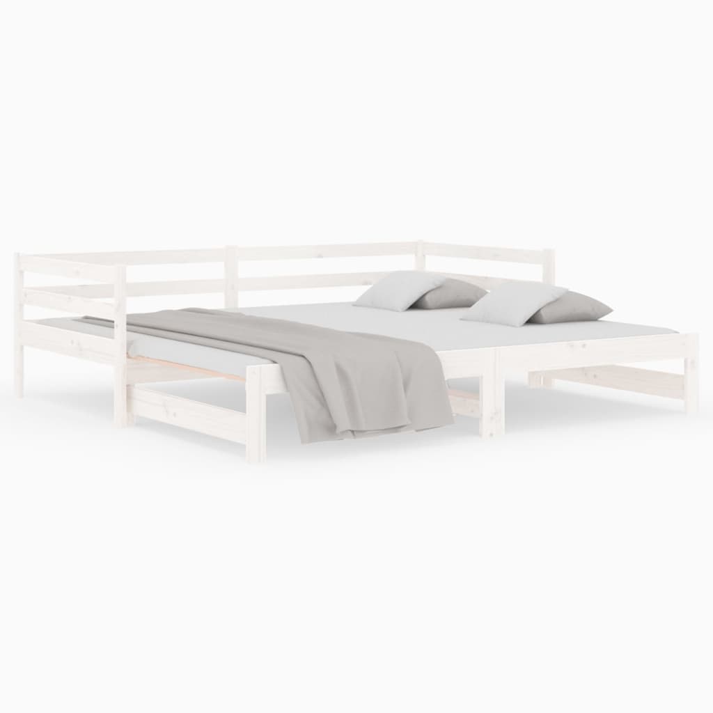 Pull-Out Day Bed 2X(92X187) Cm Single Size Solid Wood Pine