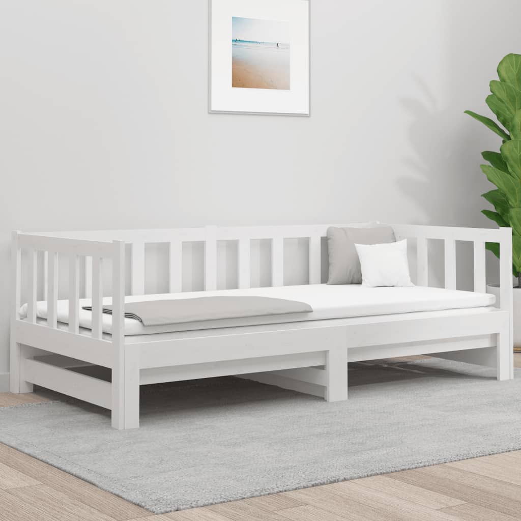 Pull-Out Day Bed 2X(92X187) Cm Single Size Solid Wood Pine