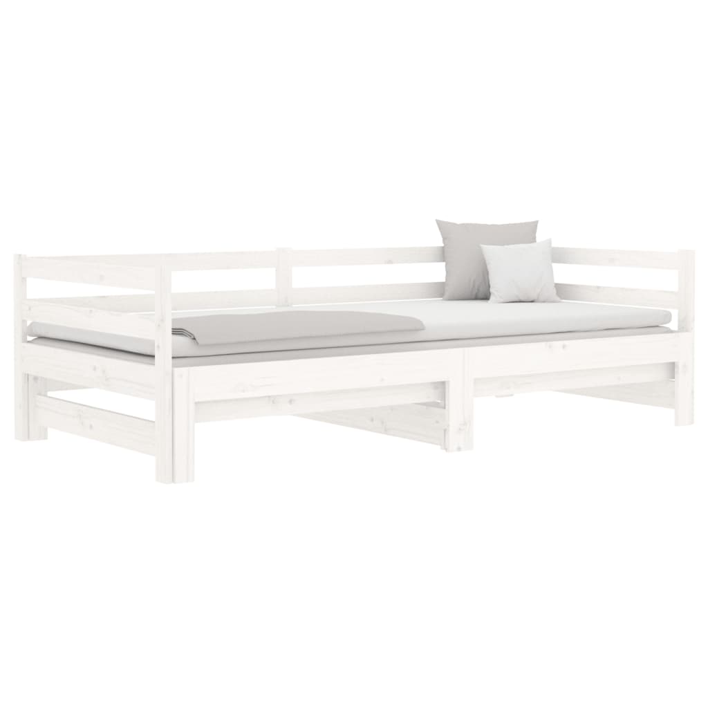 Pull-Out Day Bed 2X(92X187) Cm Single Size Solid Wood Pine