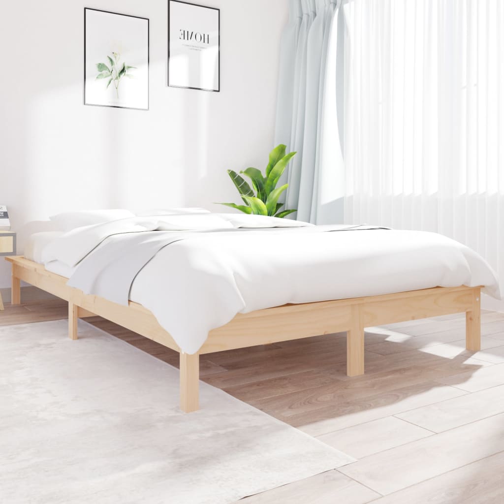 Bed Frame 92X187 Cm Single Size Solid Wood Pine