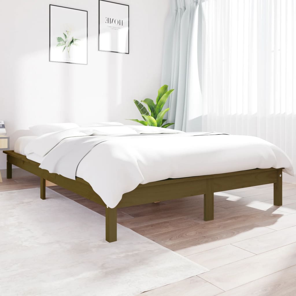 Bed Frame 92X187 Cm Single Size Solid Wood Pine