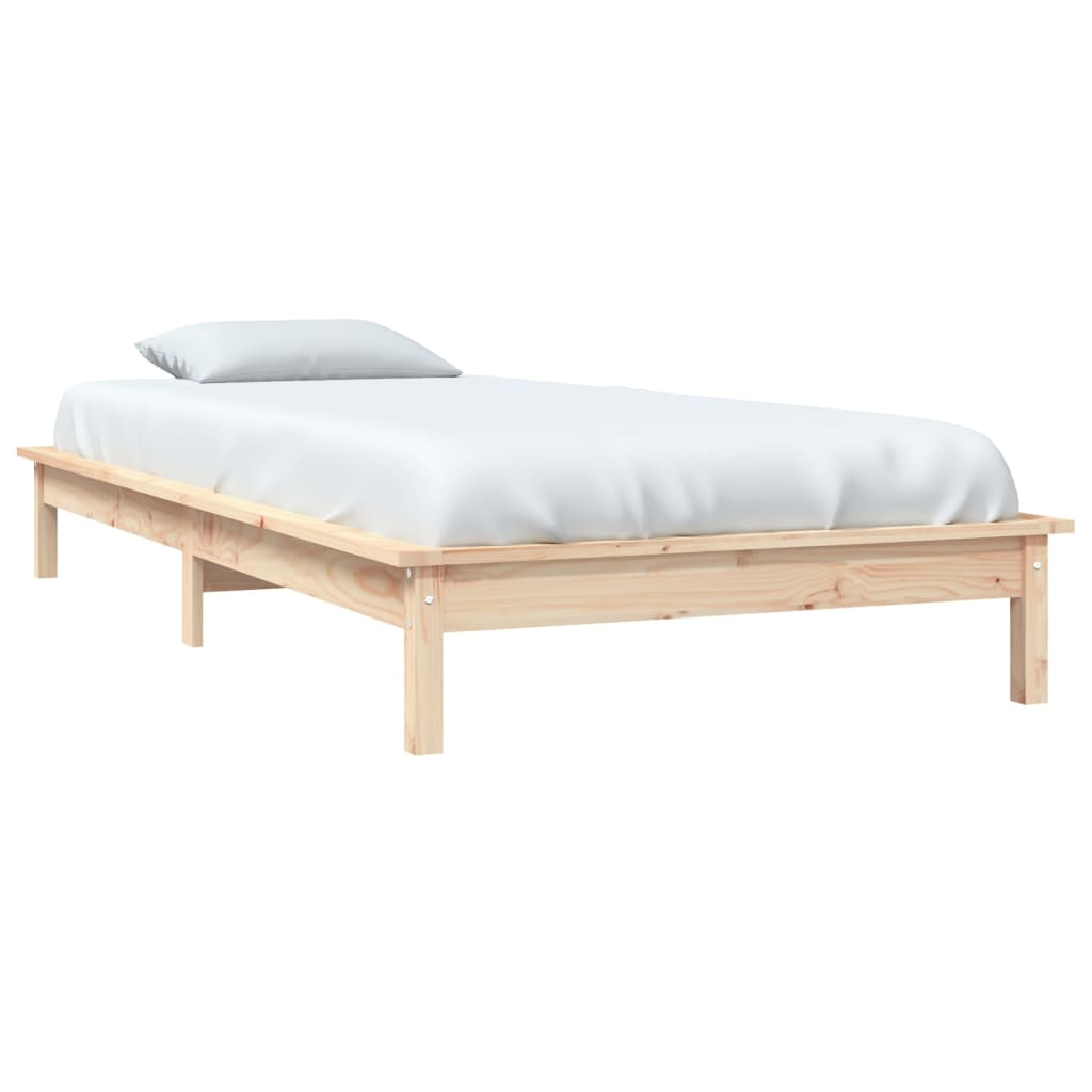 Bed Frame 92X187 Cm Single Size Solid Wood Pine