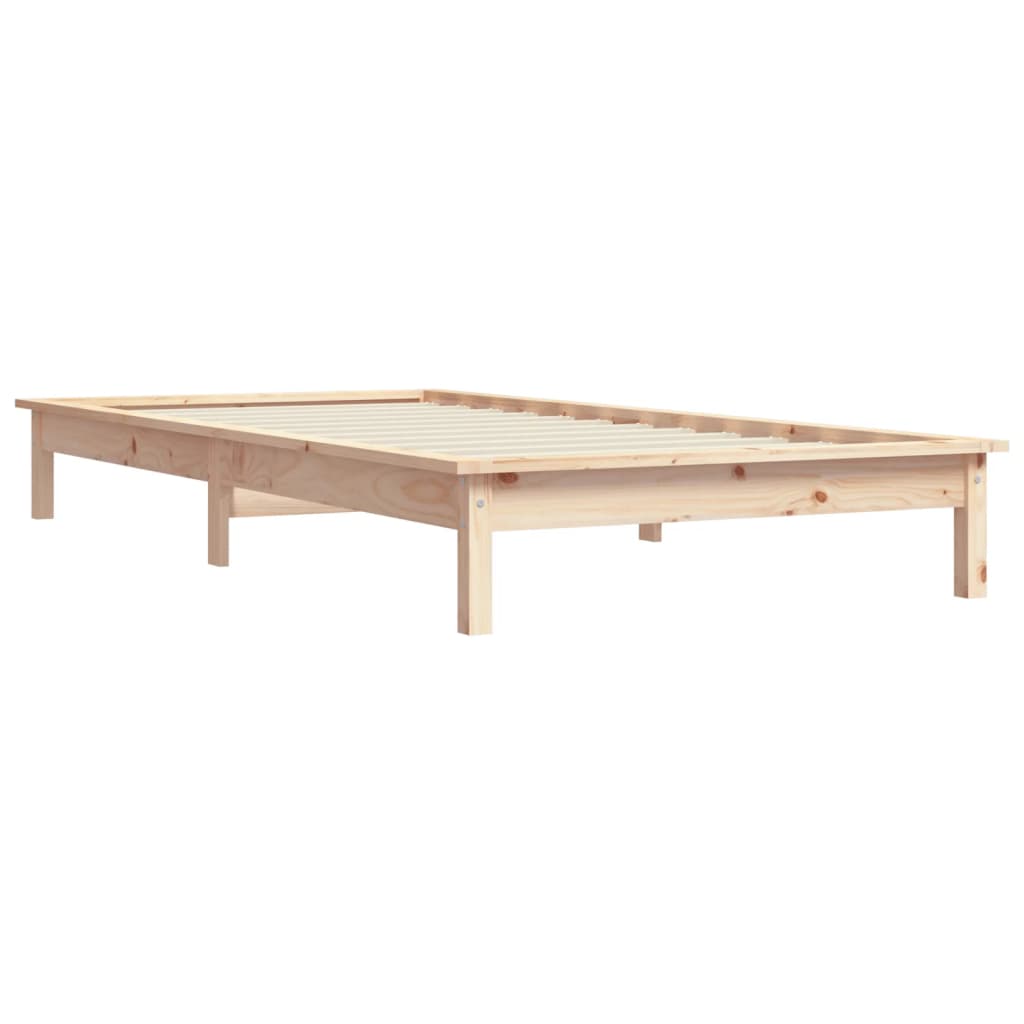 Bed Frame 92X187 Cm Single Size Solid Wood Pine