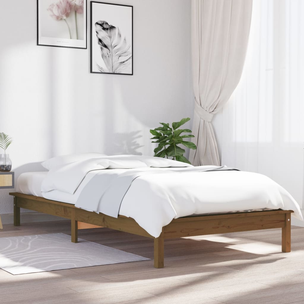 Bed Frame 92X187 Cm Single Size Solid Wood Pine