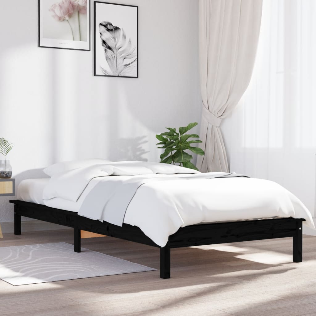 Bed Frame 92X187 Cm Single Size Solid Wood Pine