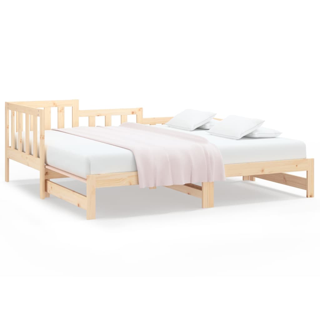 Pull-Out Day Bed 2X(92X187) Cm Single Size Solid Wood Pine