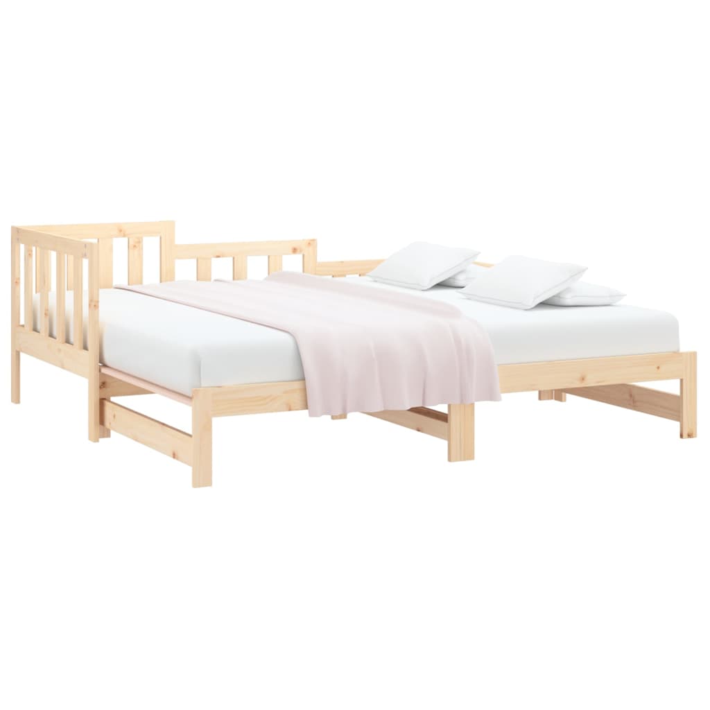 Pull-Out Day Bed 2X(92X187) Cm Single Size Solid Wood Pine